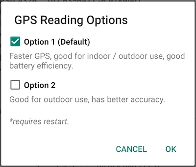 UTM Geo Map GPS Reading Options