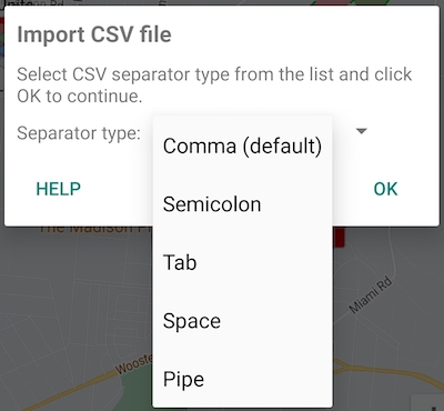 CSV Separator Type